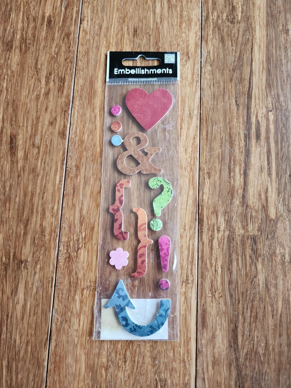 Scrapbook MAMBI Kit Embellishments Stickers Hearts Shapes New Retired #17